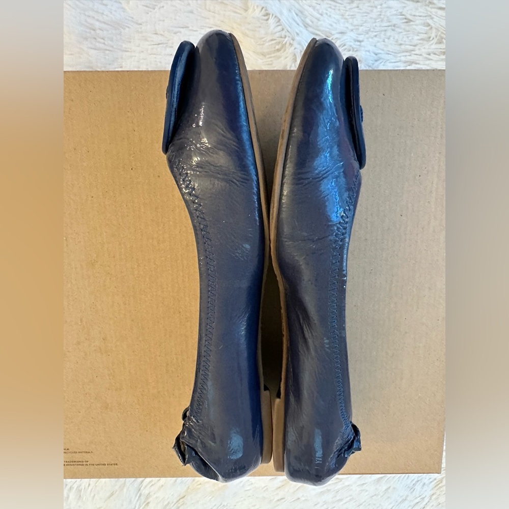 Tory Burch Reva Blue Leather Ballerina Flats Size: 9 - Picture 4 of 11